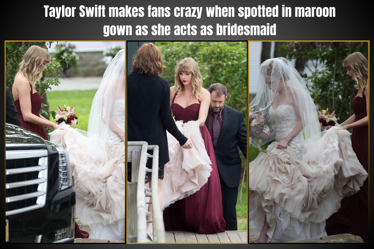 Taylor Swift makes fans crazy when spotted in maroon gown as she acts ...